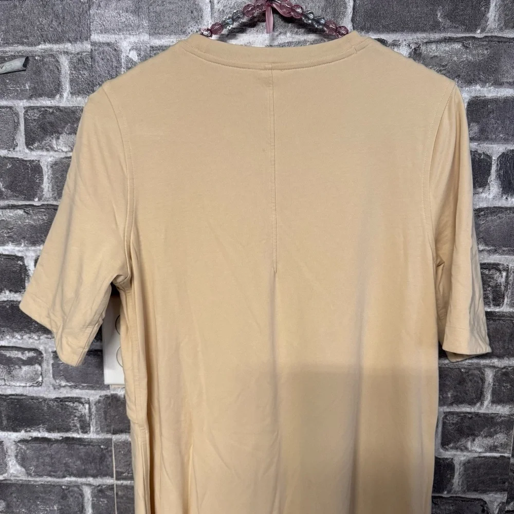 LULULEMON Cotton Wrap-Front T-Shirt Dress yellow
